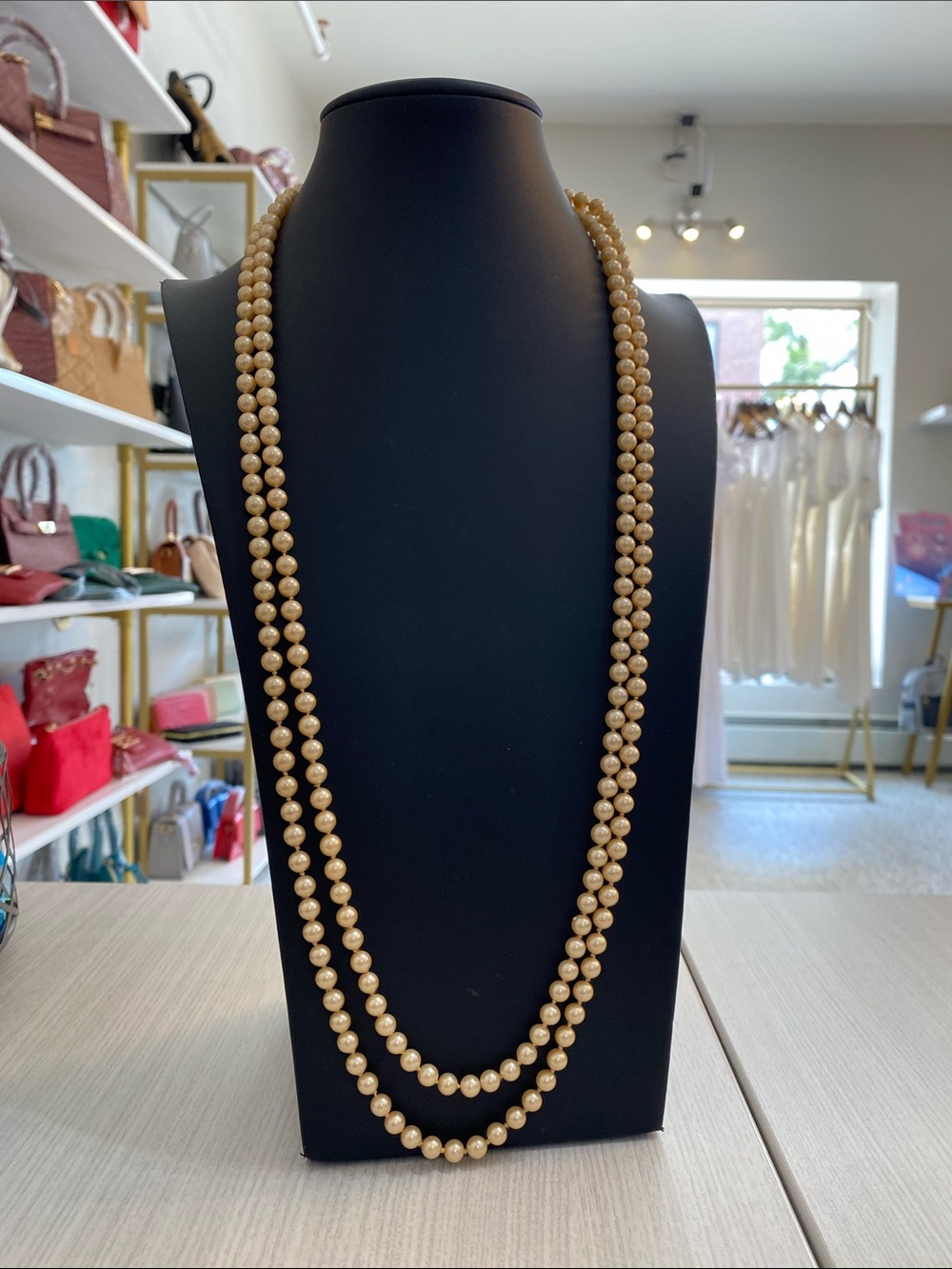 Classic Long faux Pearl Necklace